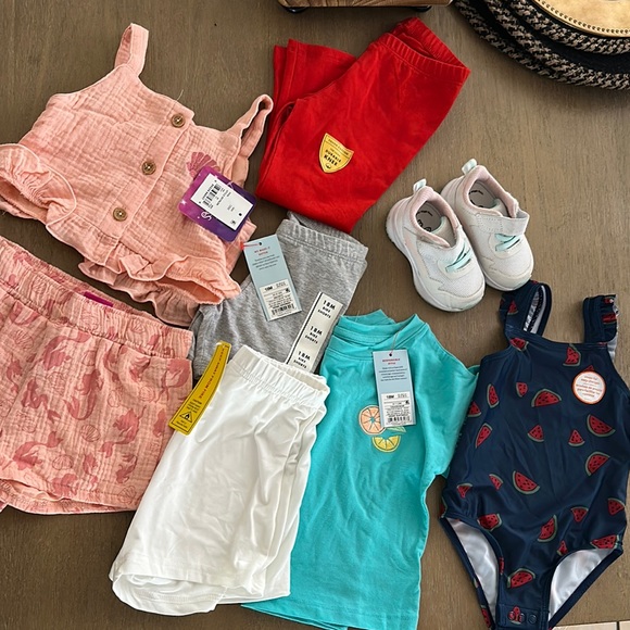 Other - Kids Clothing Bundle with Watermelon Swimsuit and Sneakers
